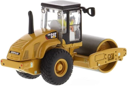 1:87 Caterpillar CS56 Smooth Drum Vibratory Soil Compactor - HO Models by Diecast Masters - 85246 - Functioning Wheels & Rolling Drum