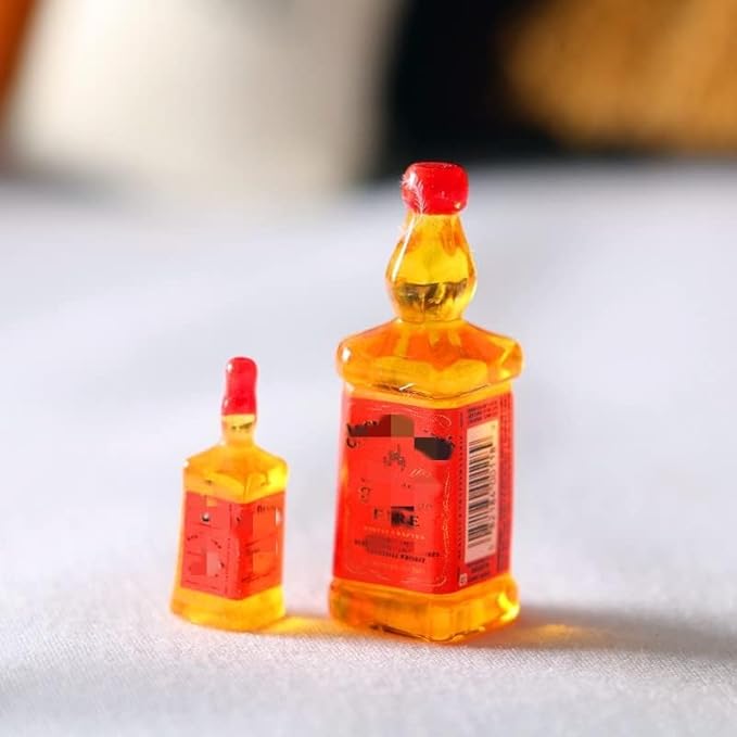 SXFSE Dollhouse Decoration Accessories, 1:12 Dollhouse Simulation 6 Pcs Mini Wine Bottle Food Play