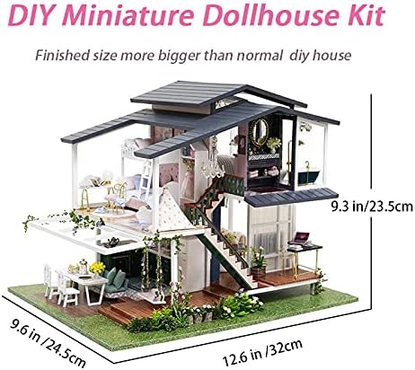 GuDoQi DIY Miniature Dollhouse Kit, Tiny House kit with Music, Miniature House Kit 1:24 Scale Monet Garden, Great Handmade Crafts Gift for Birthday Christmas Day