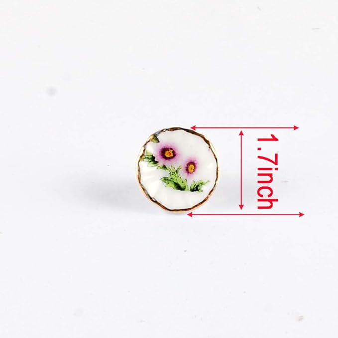 NW 1 Set 15 Pieces 1:12 Ceramics Tea Cup Set Lovely Dollhouse Decoration Set Dollhouse Kitchen Accessories(#12)