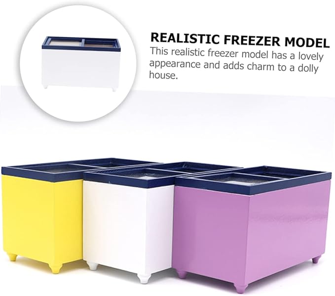 BESPORTBLE Miniature Playset Freezer for Dollhouse Toy Fridge 1:12 Scale Mini Furniture