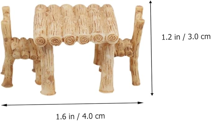Miniature Table and Chairs Set, Fairy Garden Furniture Ornaments, Miniature Table and Chairs Set for Dollhouse Accessories, Home Micro Landscape Decoration Display