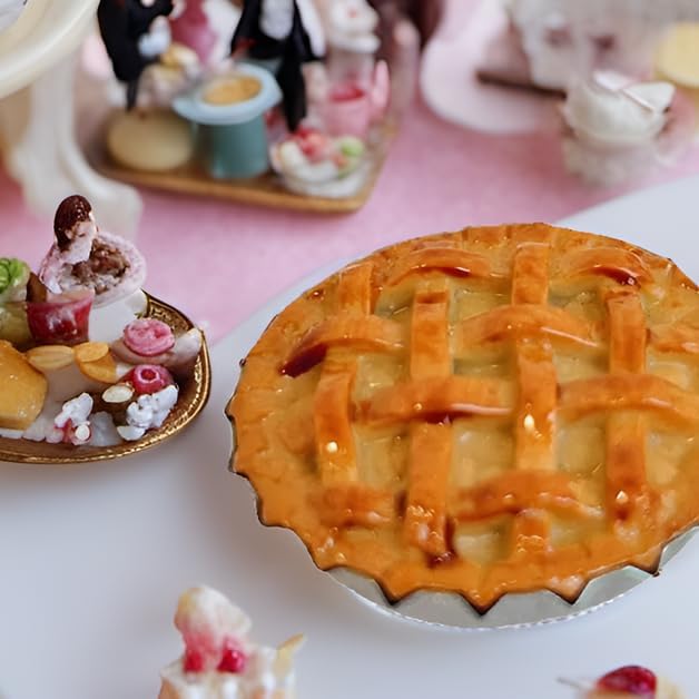 LUOZZY 3pcs Miniature Food Model Lifelike Dessert Model Doll House Pies Miniature Desserts Accessories