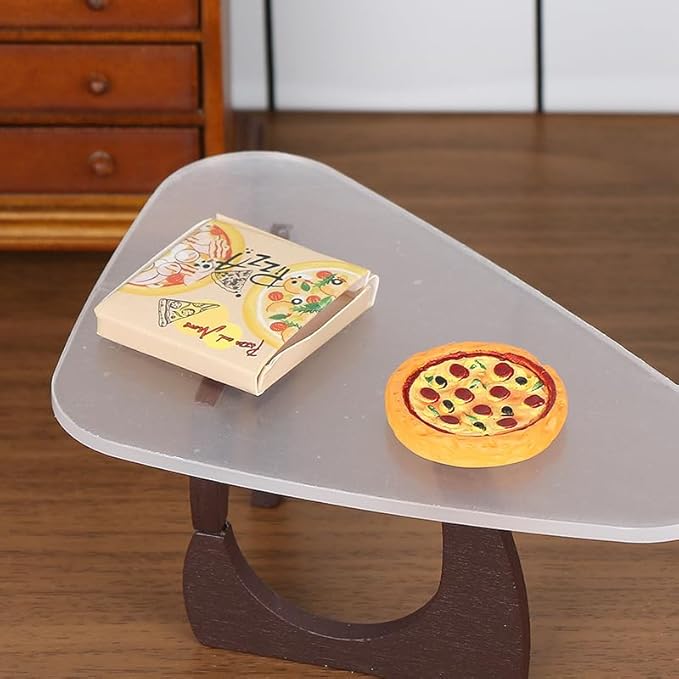 Miniature Pizza Box Set, 1:6 and 1:12 Scale, Dollhouse Food Accessories, Detailed Pizza Box with Printed Graphics Doll Pepperoni Pizza and Authentic Style Pizza Box.Girl Dolls Kitchens & Furniture