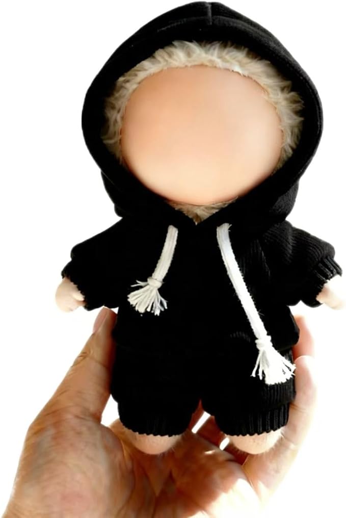 17cm Doll Hoodies Clothes Outfit Set, Casual Style Costumes for 17cm Dolls Dress up Unique Style, Cute and Premium Dolls Outfit Accessories (Black Sweatshirt)