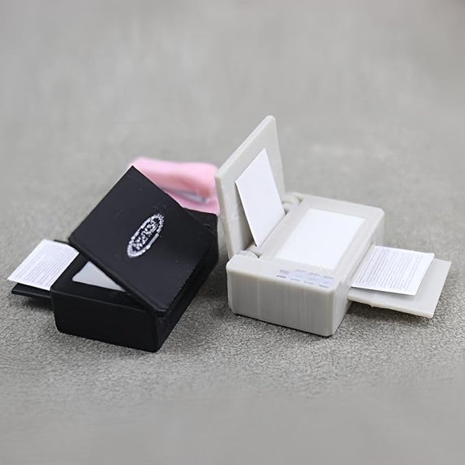 1:12 Mini Dollhouse Accessories Office Supplies Set,Which Including 2 Print Models Miniaure Scene Model for Dollhouse Decor and Dollhouse Furniture.(2 Colors)