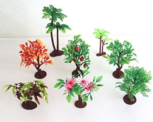 Upgrade Trees Cake Decorations, OrgMemory Model Trees with Bases, (19pcs, 3"-5.5"/7.5-14 cm), Ho Scale Trees, Diorama Supplies for Crafts or Cake Decorations