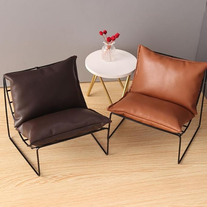 Kisangel Miniature Dollhouse Sofa Model Mini Furniture Single Couch 1: 12 Dolls House Living Room Accessories for Pretend Playset B
