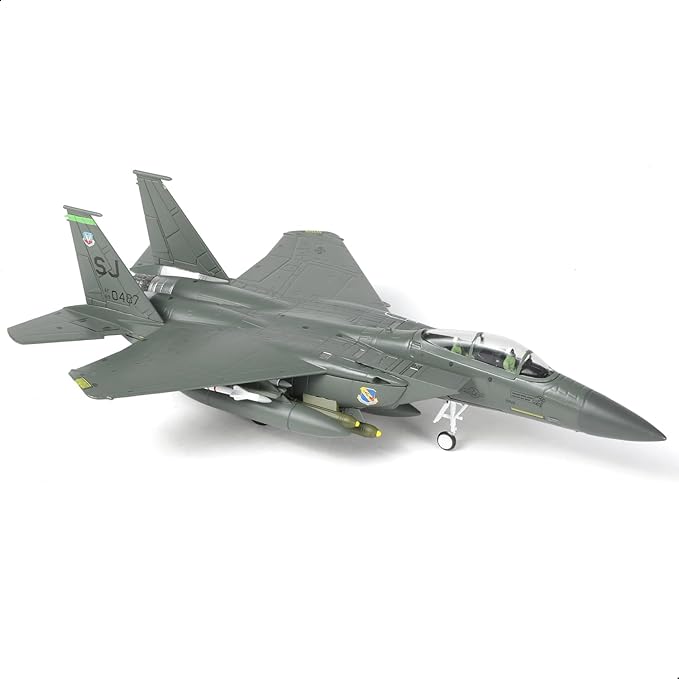 Classic American F-15E Strike Eagle Fighter 89-0487 Pre-Build Model Kits 1:100 Aircraft Alloy Diecast Airplane Military Display Model Aircraft for Collection or Gift