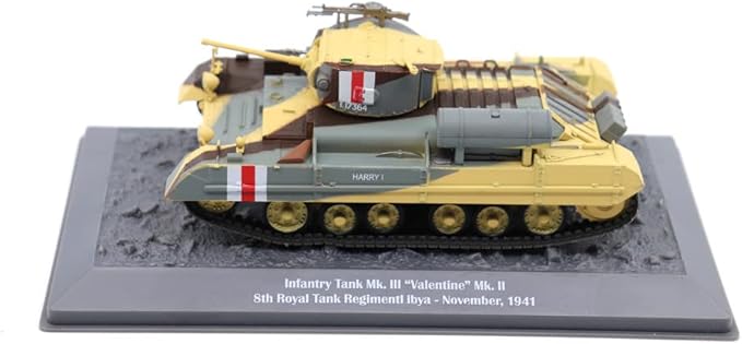 Motor city classics 1:43 Scale Military Diecast Collectible | Infantry Tank MK.III 'Valentine MK.II 8th Royal Tank Regimentl Libya November 1941 | Militaria Diecast Model 23192-41