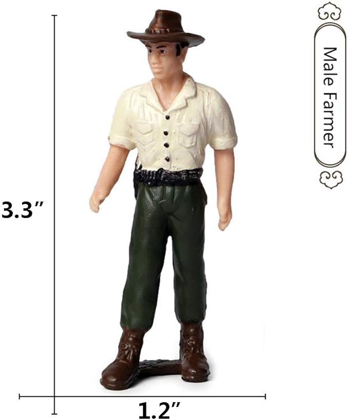 5 PCS Little Farmer People Figures, Realistic Hand Painted Farmer People Figurines Plastic Model People Toys Playset for Kids Toldders