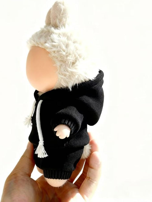 17cm Doll Hoodies Clothes Outfit Set, Casual Style Costumes for 17cm Dolls Dress up Unique Style, Cute and Premium Dolls Outfit Accessories (Black Sweatshirt)