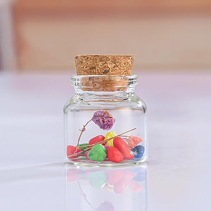 18 pcs 12ml Small Glass Bottles with Cork Stopper,Decorative Bottle,Vials Jars,Cute Storage Jar,Wishing Bottle 30x30mm(1.18x1.18inch)