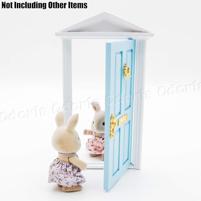 Odoria 1/12 Miniature Door Dollhouse Furniture Accessories, Blue