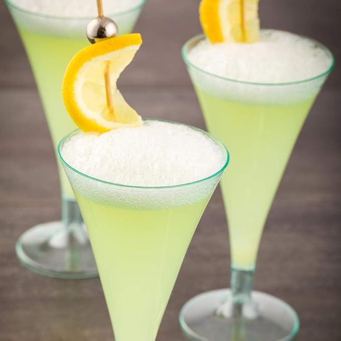 Restaurantware 3 Ounce Disposable Martini Glasses 100 Mini Plastic Martini Cups - Aperitif For Parties Or Catering Seagreen Plastic Mini Martini Glasses Serve Cocktails Appetizers Or Desserts