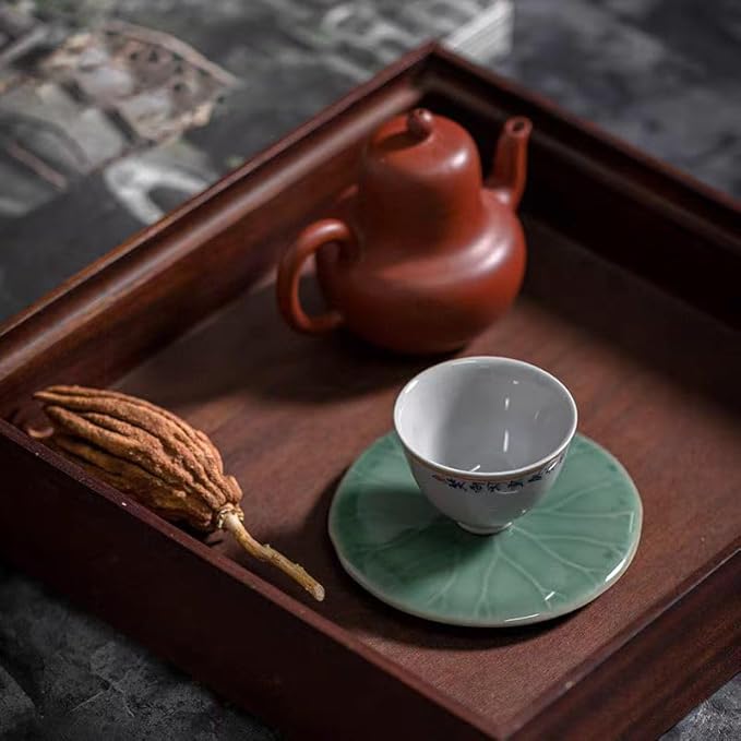 Small Jewelry Tray,Lotus Leaf Shape Decorative Ring Dish, Ceramic Green Porcelain Plate Dish Miniature Container for Jewelry Personal Items Incense Holders Trays Home Decoration Gifts