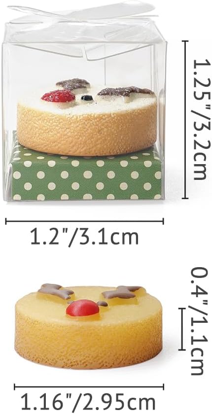 Odoria Dollhouse Christmas Cake Miniature: 1/12 Scale Dessert Pastries Bakery for Festive Party Picnic - Mini Realistic Baking Food Resin Red Green 2Pcs