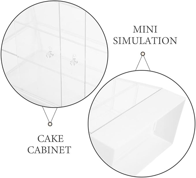 ibasenice 1 12 Scale Miniature Cake Display Cabinet for Dollhouse Bakery Furniture with Sliding Door Plastic Toy Furniture Kitchen Accessory 5.24 X 5.12 X 2.6 Inches