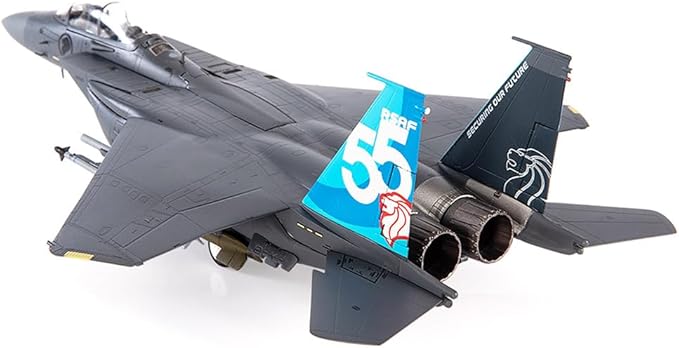 Motor city classics JC Wings | 1:72 Scale Model Military Aircrafts | F-15SG Strike Eagle, Republic of Singapore Air Force, 55th Anniversary Edition, 2023 | Model JCW-72-F15-031