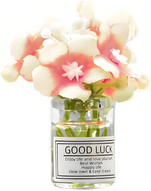 1:6 Scale Miniature Flower Vase Set, Realistic Tiny Floral Arrangements for Dollhouse Decor, Fairy Garden and Train Platform Scenes(E)