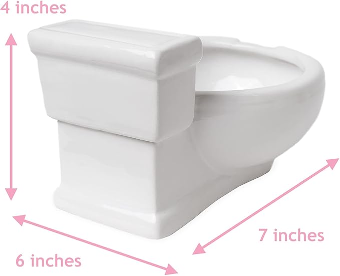 KwirkWorks Toilet Shaped Bowl for snacks, pet food dish, cereal, water, ramen - 7 inches