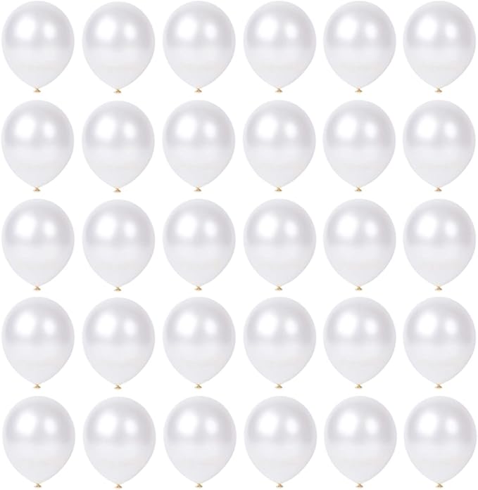 5 inch Pearl White Balloons, 100 pcs Mini White Party Balloons small Latex Balloons for Birthday Wedding Baby Shower Decorations (Pearl White)