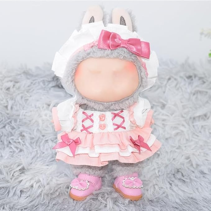 Compatible with Labubu Doll Shoes for 17cm Doll,Shoes Used for Labubu Accessories (GZA-Pink)