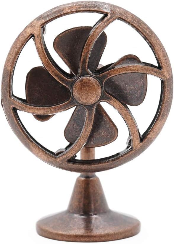 Bronze 1/12 Miniature Fan Dollhouse Decoration Accessories, Home Outdoor Decoration Model Living Room Scene Craft Displays