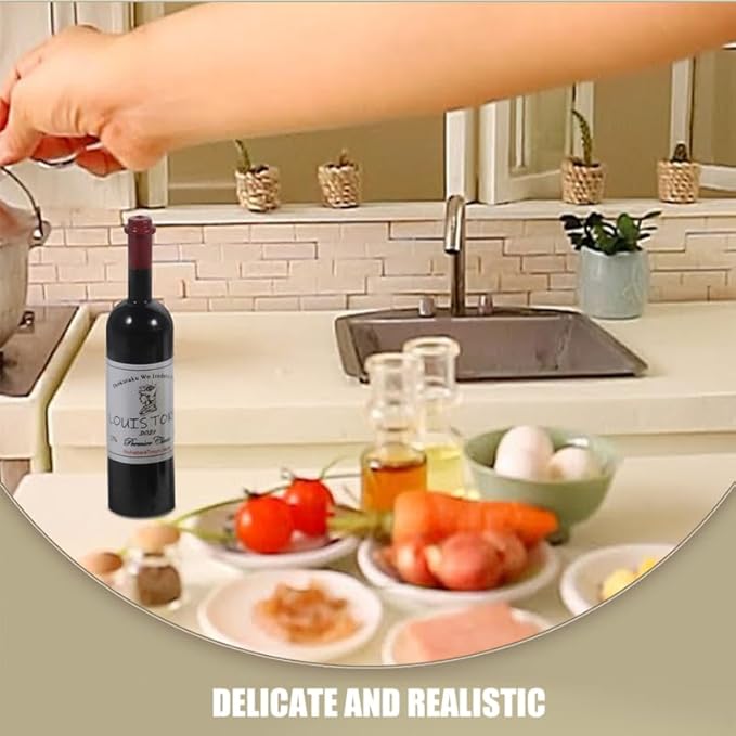Zerodeko 12pcs Miniature Wine Bottles Plastic Mini Wine Bottles for Dollhouse Decor