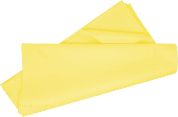 Flexicore Packaging| Gift Wrap Tissue Paper|15"x20"|100 Count (Light Yellow, 100 Sheets)