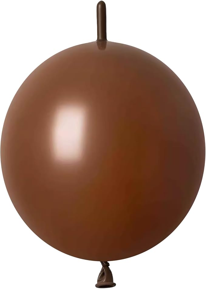 IN-JOOYAA 6 Inch Coffee Latex Link Balloon 50 Pcs Quick Link Balloons for Party Decoration