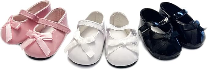 3 Pairs of Doll Shoes-Mary Janes- Fits 18 Inch Kennedy and Friends Girl Dolls