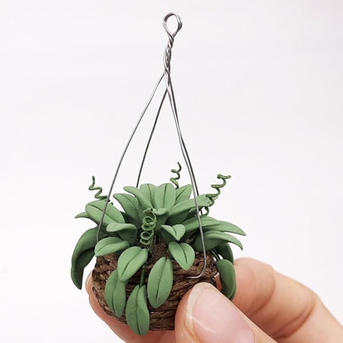 Garneck 3Pcs 1:12 Mini Dollhouse Resin Plant Decor - Cute Tiny Green Plant Accessories for Dollhouse and Miniature Garden