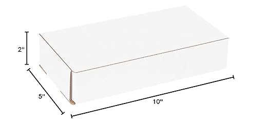 Box USA BM1052 10"L x 5"W x 2"H, White (Pack of 50)