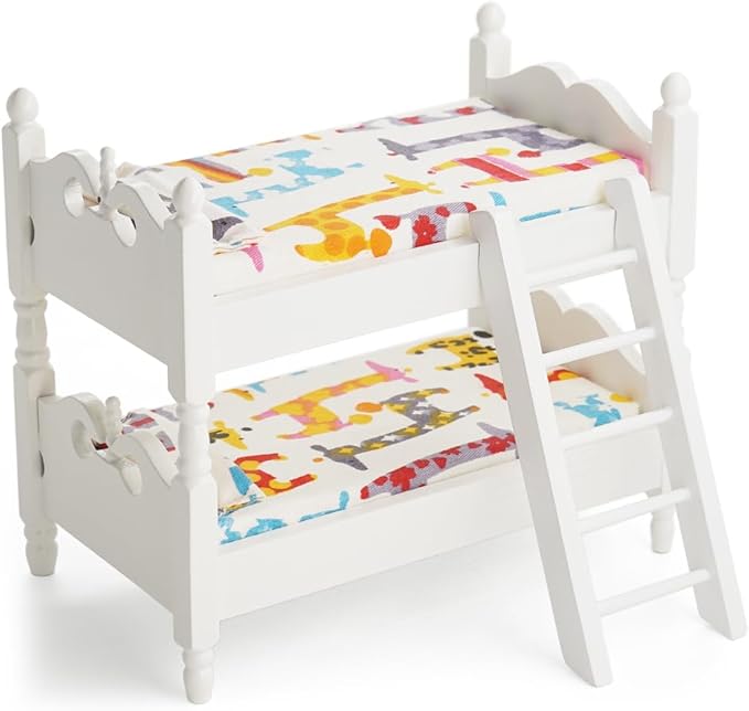 Odoria 1/12 Miniature Bunk Bed Dollhouse Furniture Accessories