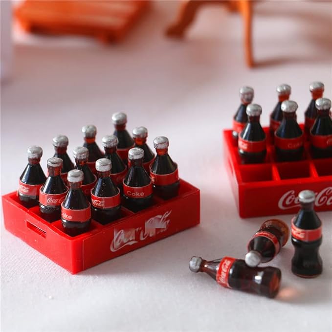 Dollhouse Kitchen Accessories, 1:12 Dollhouse Miniature 12 Piece Soft Drink with Tray
