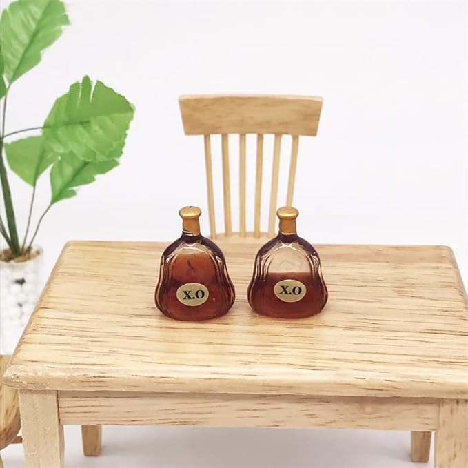 SXFSE Dollhouse Decoration Accessories, 1:12 Dollhouse Miniature 6 PCS Wine Bottle Set Model