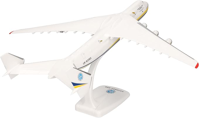 Herpa Snap-fit Airplane Model Antonov AN-225 Mriya on Scale of 1:250, Plastic Miniature with pedastal, Model Building, Collectors Edition