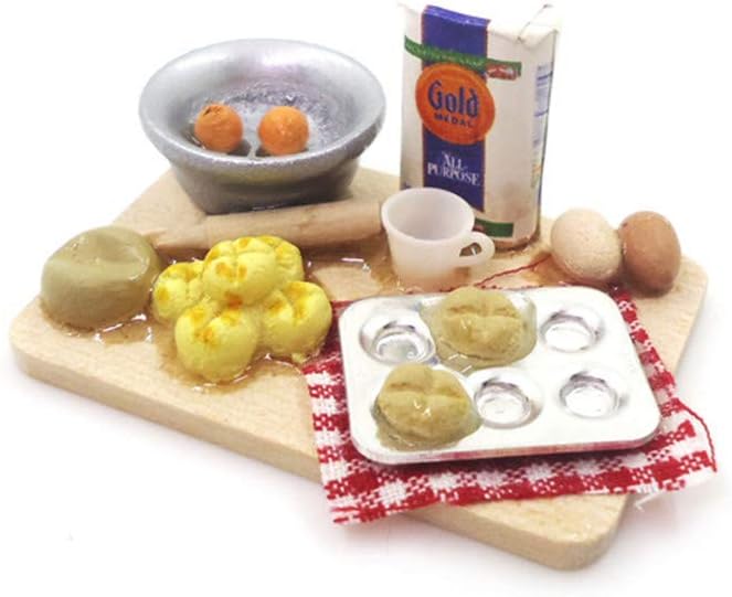 Dollhouse Decoration Accessories, Miniature 1:12 Dollhouse Cute Mini Bread Dish