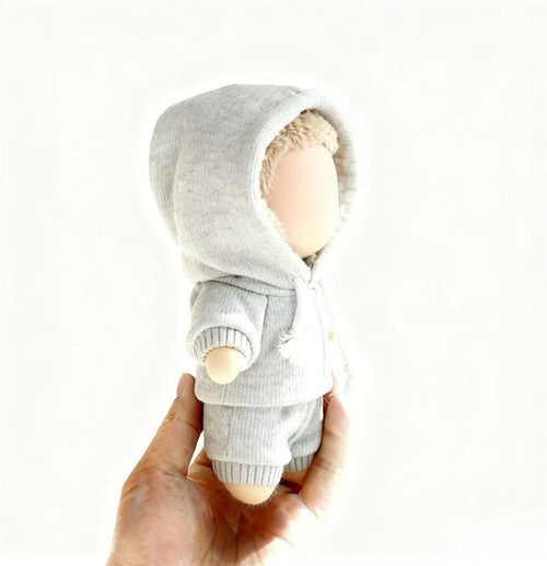 17cm Doll Hoodies Clothes Outfit Set, Casual Style Costumes for 17cm Dolls Dress up Unique Style, Cute and Premium Dolls Outfit Accessories (Gery Sweatshirt)