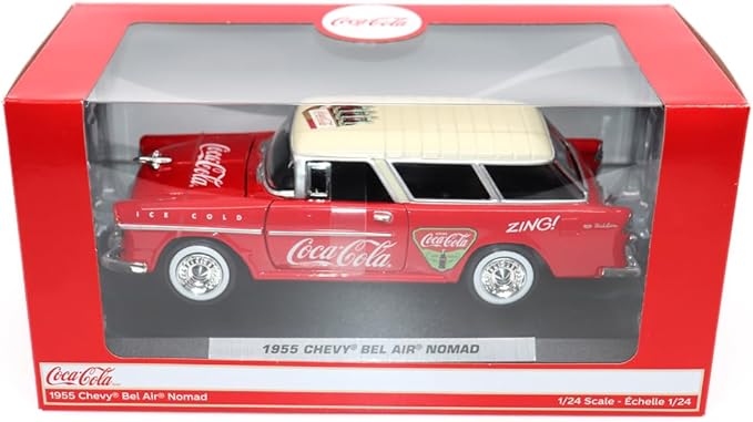 Motor city classics | Coca-Cola 1955 Chevy Nomad 1:24 Scale Model Diecast Collectible 424057