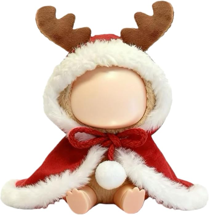 Christmas Doll Clothes for 17cm Dolls, One-Piece Christmas Cloak Outfits for Clothes Set, Fashion Christmas Cloak
