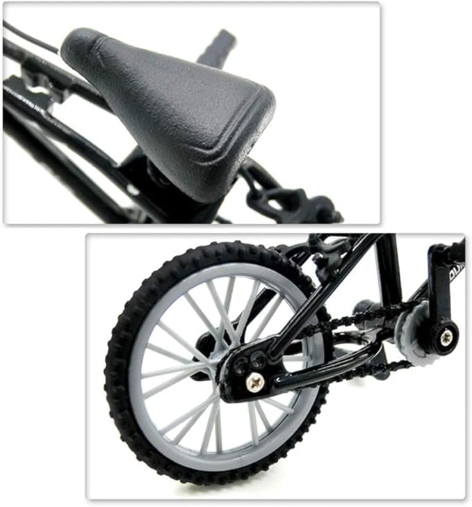 Mini Diecast Mountain Bike, Black, 1/18 Scale, Finger Bicycle Model, Desktop Decor Art Craft