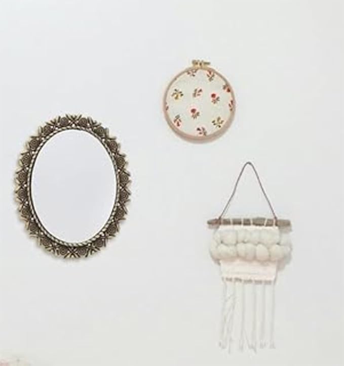 Dollhouse Mirrors 2pcs, 1:12 Scale Miniatures Accessories, Elegant Gold Framed Glass Mini Mirror with Classic Scrollwork Design for Dollhouses