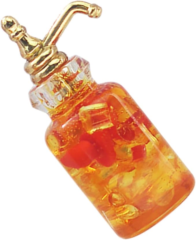 HAKIDZEL Miniature Glass Fruit Wine Bottle Dollhouse Accessory Pretend Play Kitchen Photography Prop for Creative Micro Scene Decoration