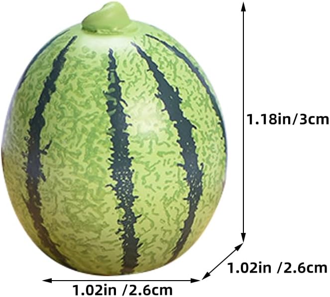 LOGOFUN 8pcs Mini Artificial Watermelon Models Fake Miniature Watermelons Model Realistic Fruits Photo Prop for Shop Window Display