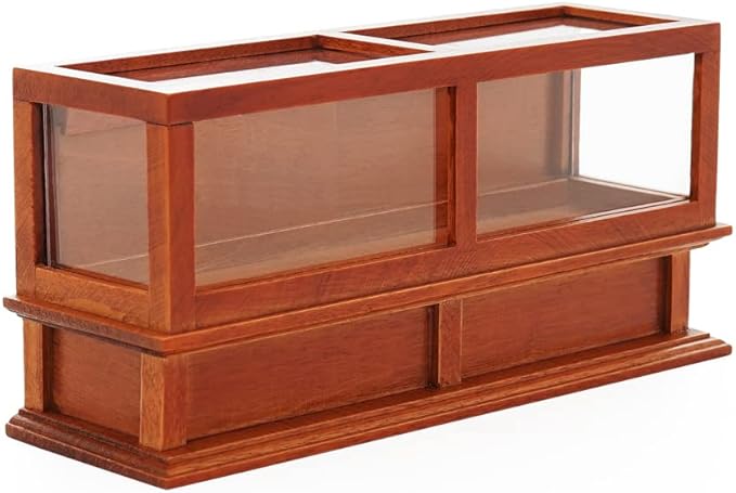 Odoria 1/12 Miniature Bakery Display Case Dollhouse Furniture Accessories, Brown