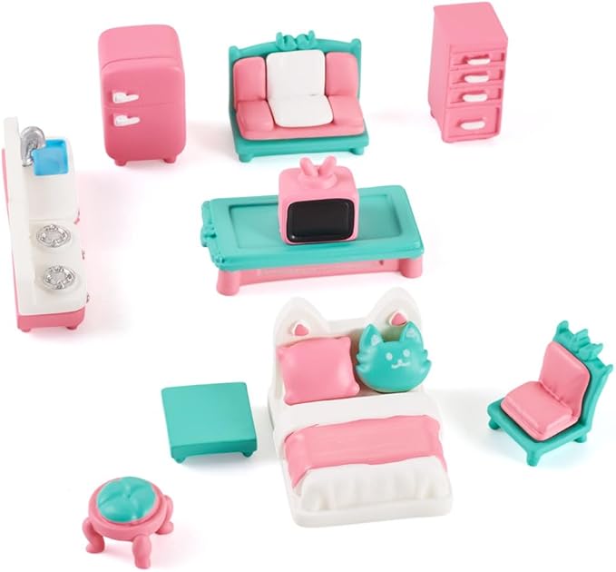 11Pcs Plastic Mini Furniture Decoration Set Dollhouse Miniature Furniture Assorted Mini Model Decorations Doll House Micro Landscape Accessories Decoration Tiny Furnitures Ornament