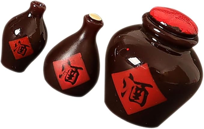 3pcs Dollhouse Miniature Wine Bottles Realistic Resin Accessories for DIY Decor for Miniature Scenes Unique Home Decoration for Photo Props