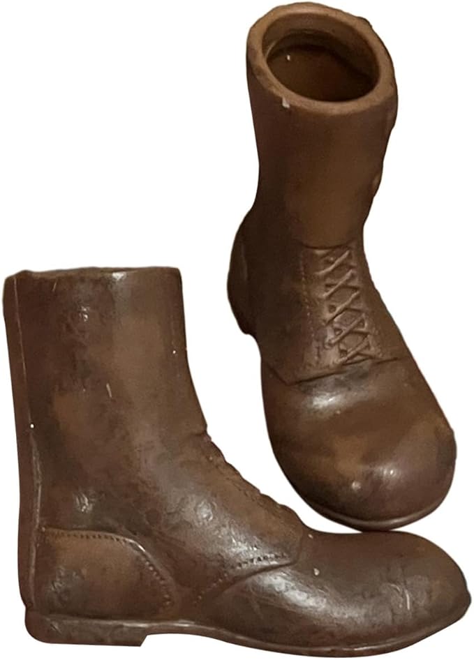 1:6 Scale Doll Accessories - Round Toe Work Boot for 12inch Figures, Brown